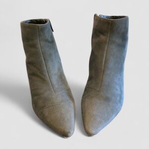 AEROSOLES Suede Ankle Boots - Gray